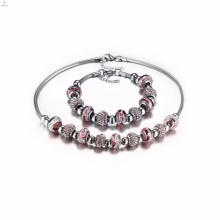 Senhoras casamento 316l charme pulseiras de aço inoxidável colar conjuntos de jóias para as mulheres